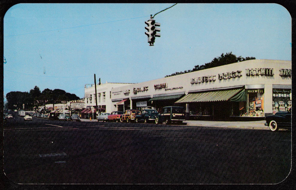 Maxwell Drug Central Theatre Farmington Av W Hartford CT postcard 1950s