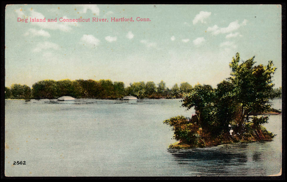 Dog Island in the Connecticut River Hartford CT postcard 1908