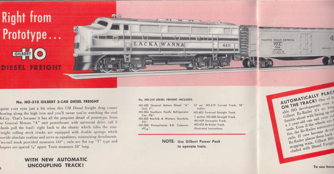 A C Gilbert HO Trains Catalog 1956 Lackawanna PRR Alco NY Central &c