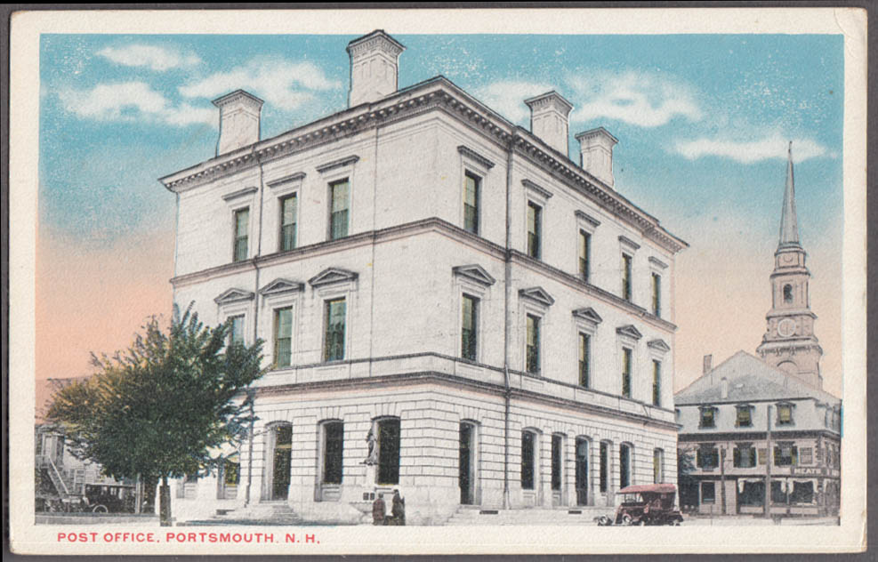 United States Post Office at Portsmouth NH postcard 1920s