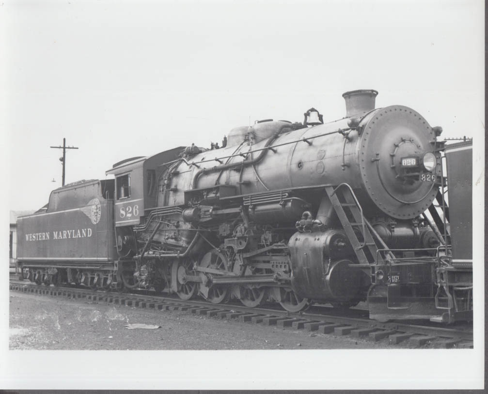 Western Maryland RR 2-8-0 #826 steam locomotive photo