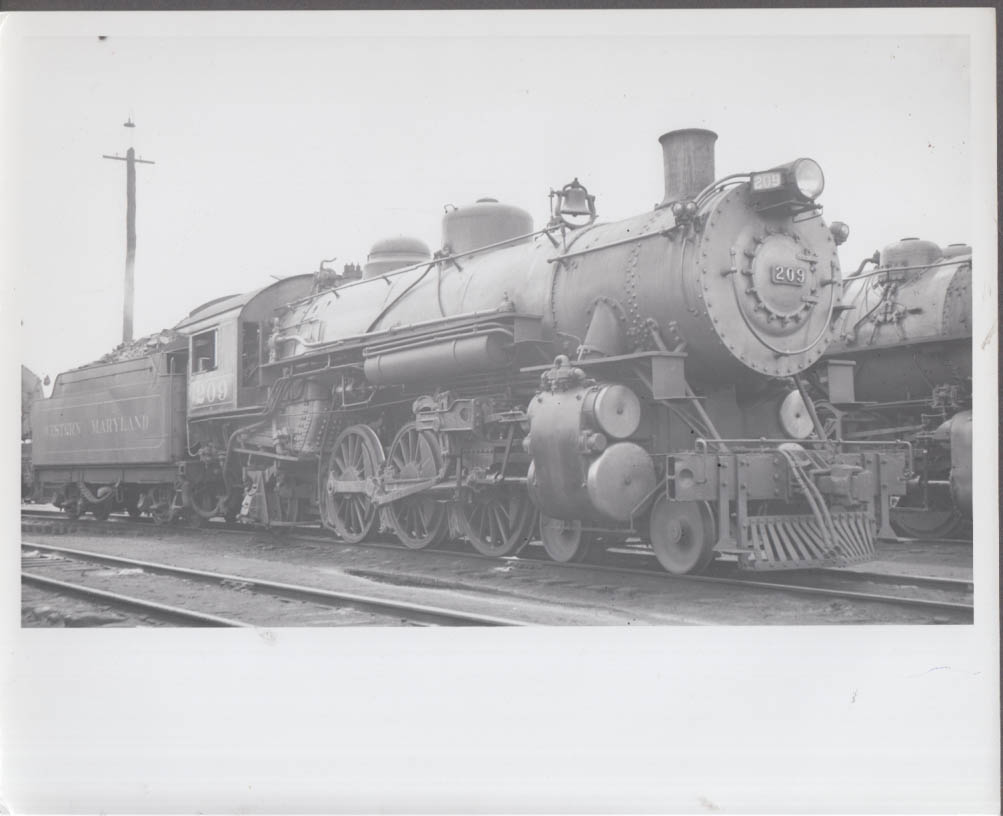 Western Maryland RR 4-6-2 #209 steam locomotive photo Hagerstown MD 1941