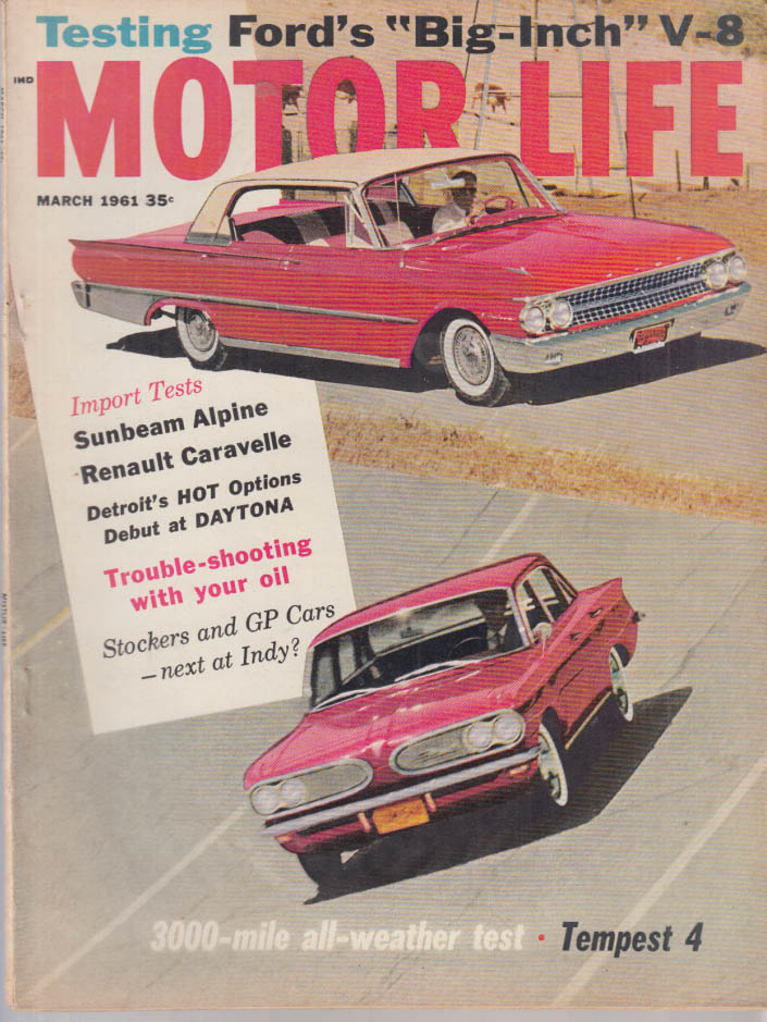 MOTOR LIFE 3 1961 Sunbeam Alpine Renault Caravelle tests; Ford 390 test