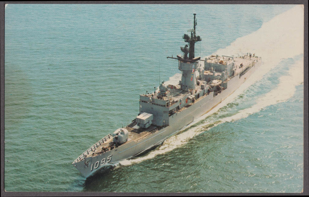 USS Truett FF-1095 US Navy Frigate postcard 1970s