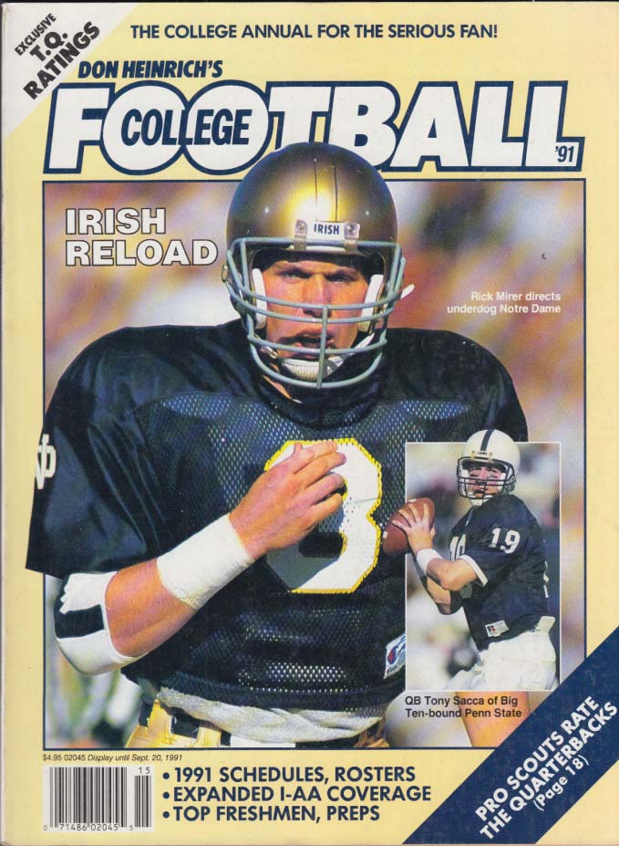 Don Heinrich's COLLEGE FOOTBALL '91 1991 Rick Mirer Tony Sacca &c