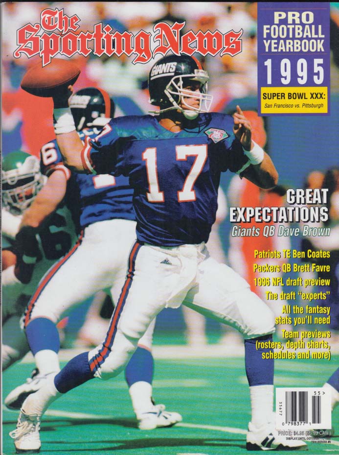 The Sporting News PRO FOOTBALL YEARBOOK 1995 Dave Brown Brett Favre Ben ...