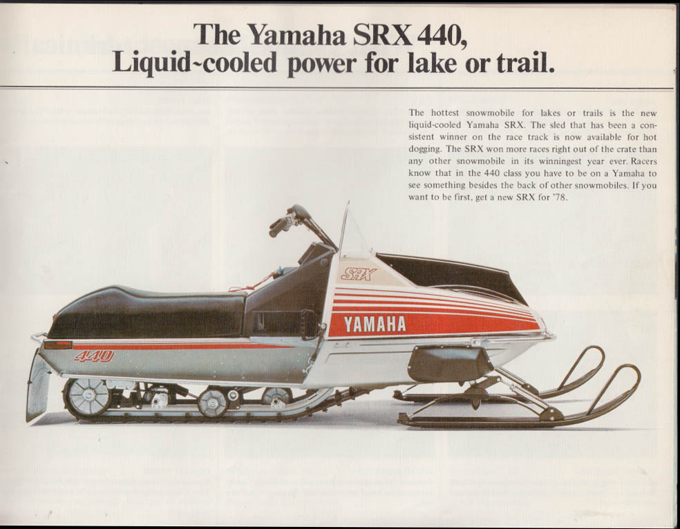 1978 Yamaha Snowmobiles catalog 250 340 Enticer 340 440 Exciter SRX 440