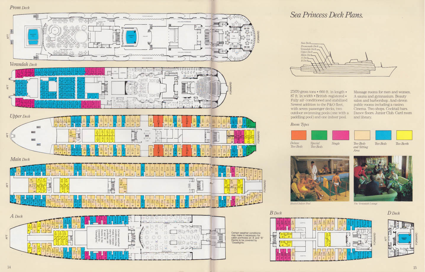 P&O S S Sea Princess Inaugural Caribbean Cruises Brochure 1985-1986 ...