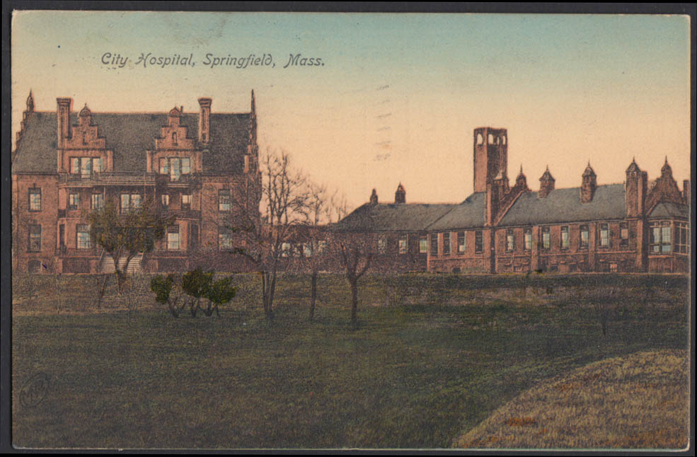 The City Hospital at Springfield MA postcard 1908