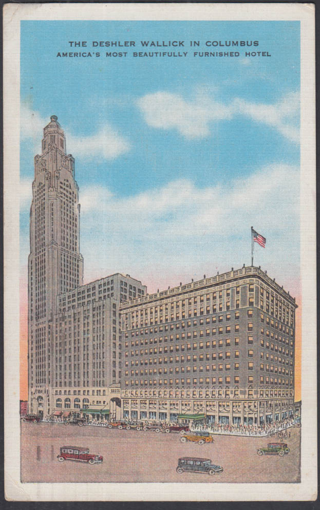 The Deshler Wallick Hotel Columbus OH postcard 1936