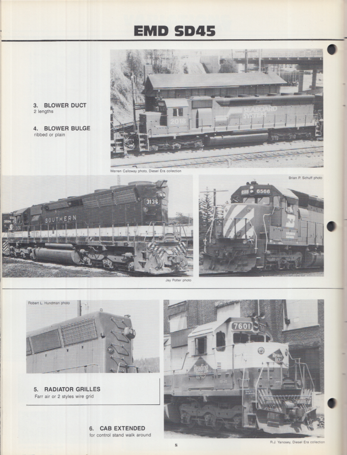 Peck: GM EMD SD45 Diesel Locomotive Plane Photos Roster Variations 1980s