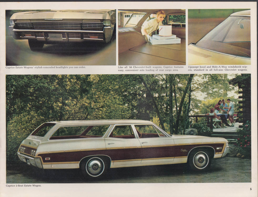 1968 Chevrolet Wagons brochure Impala Caprice Bel Air Biscayne Chevelle