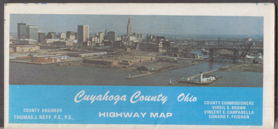 Cuyahoga County Ohio Official Highway & Street Map 1982