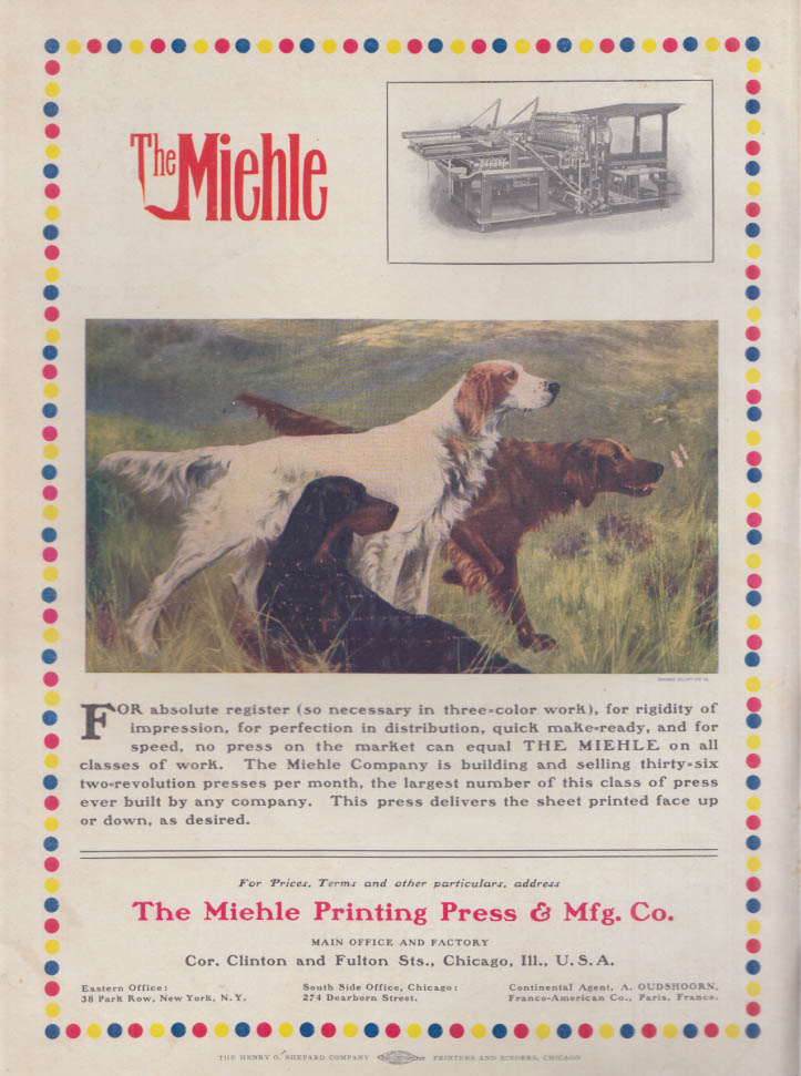 For absolute register Miehle Printing Press ad 1902 pointers & setters ...