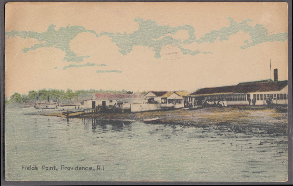 Waterfront at Field's Point at Providence RI postcard 1910