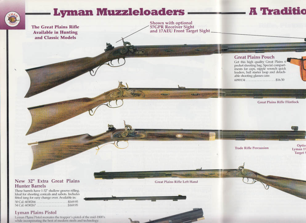 Lyman Products Catalog 1998 black powder rifles; reloading; sights ...