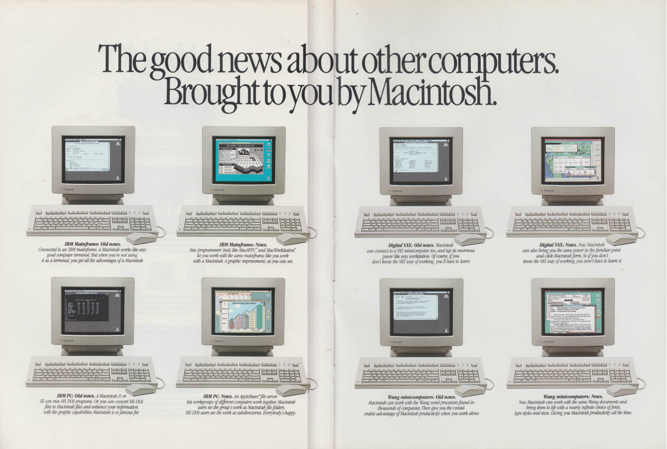 Macintosh IIx Apple Computer ad insert 1988 w/ other brand compatability