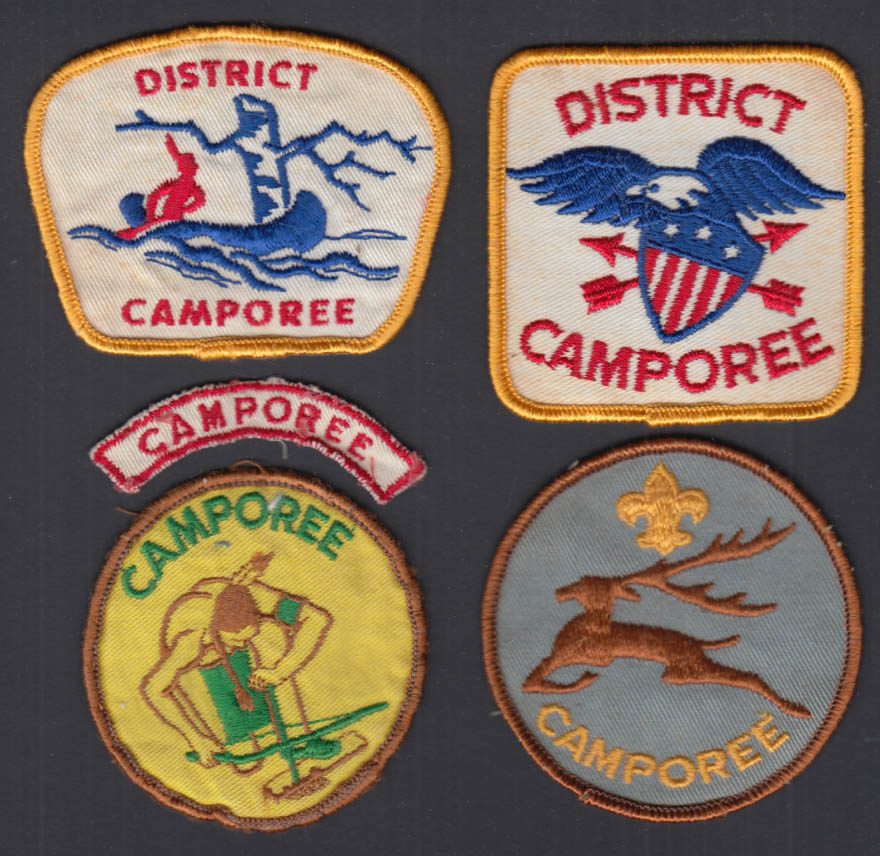 Five different Boy Scout Jamboree embroidered patches 1950s-1960s