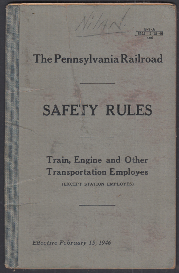 Pennsylvania Railroad Safety Rules: Train, Engine & Employees 1946