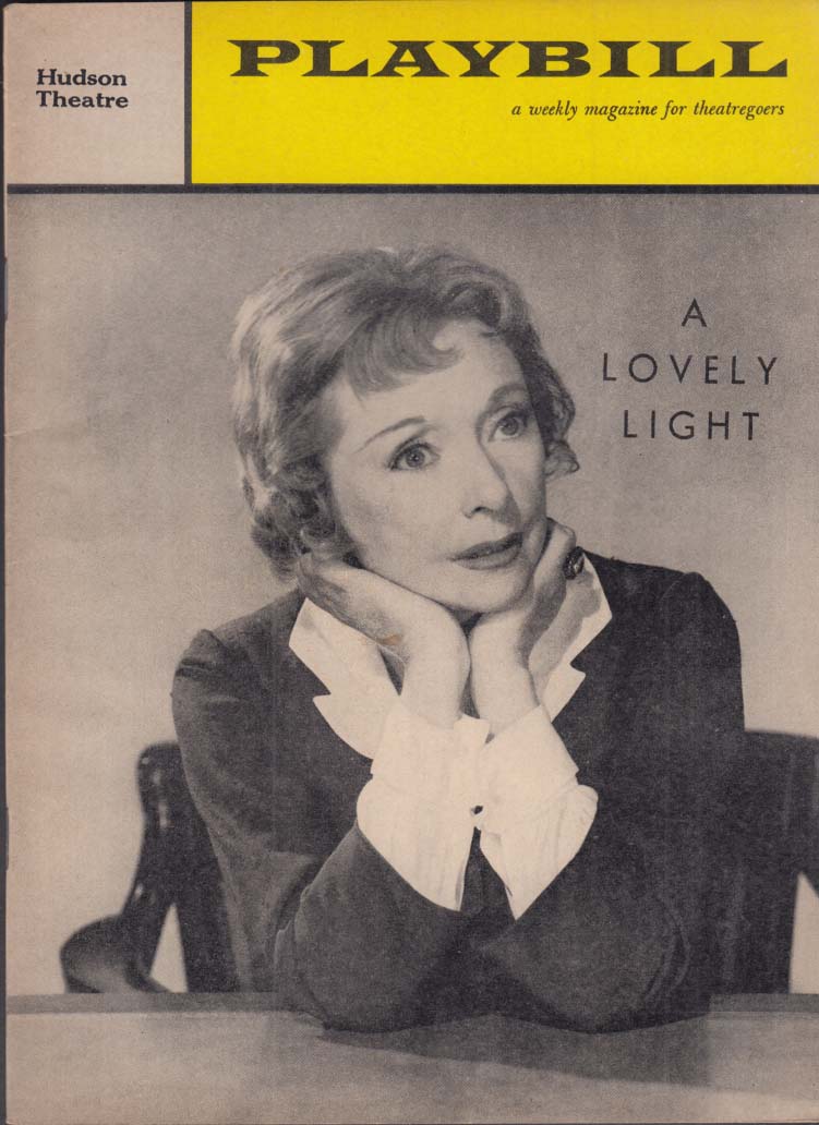 PLAYBILL A Lovely Light 2/8 1960 Dorothy Stickney Edna St Vincent ...