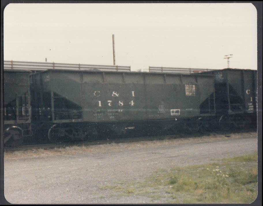 Cambria & Indiana Railroad color photo: hopper #1784 in train