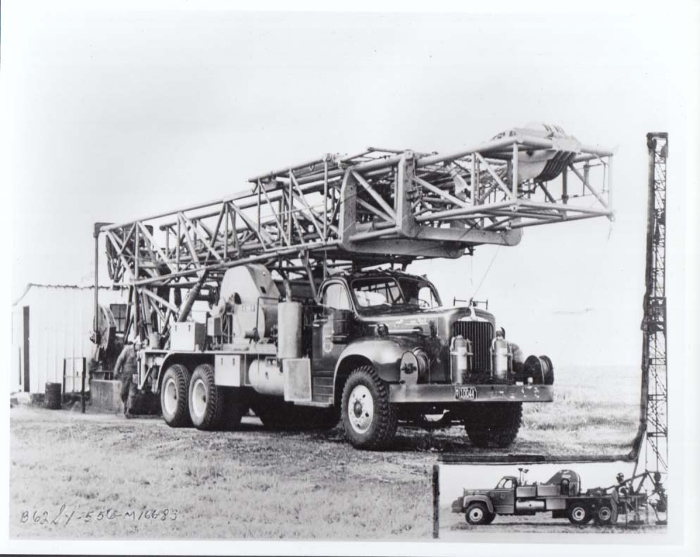 c 1955 Mack drilling rig 10-wheel truck photo