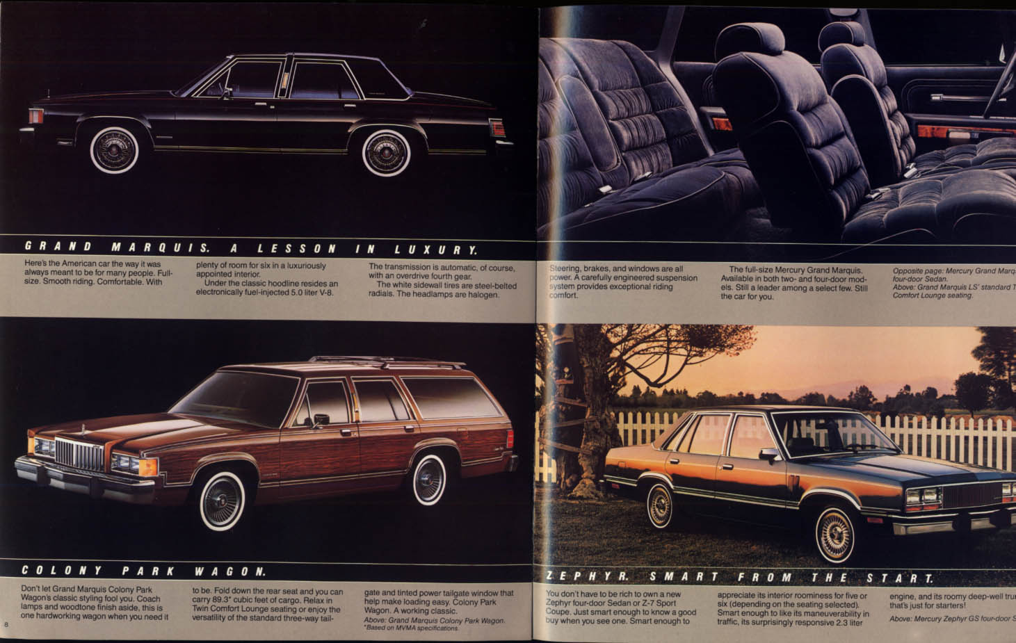 1983 Mercury Capri Grand Marquis LN7 Lynx Zephyr Marquis sales brochure