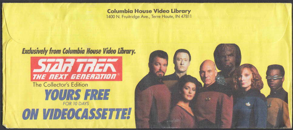 Star Trek The Next Generation VHS Columbia House Video offer mailing 1991