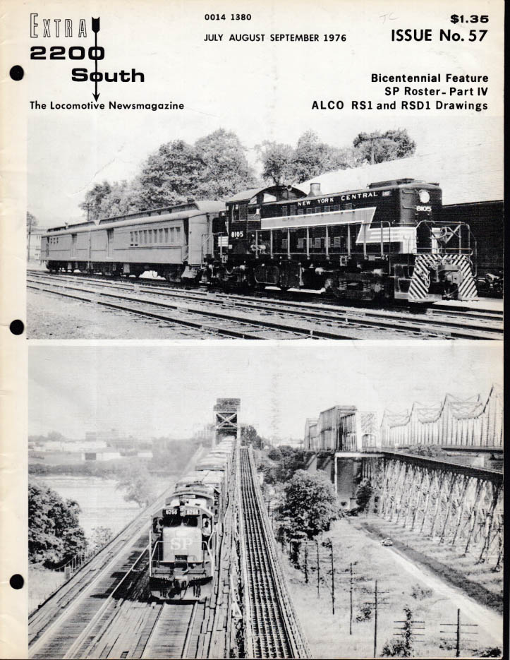 EXTRA 2200 SOUTH Locomotive Newsmagazine 7-9 1976 SP Roster ALCO RS1 ...