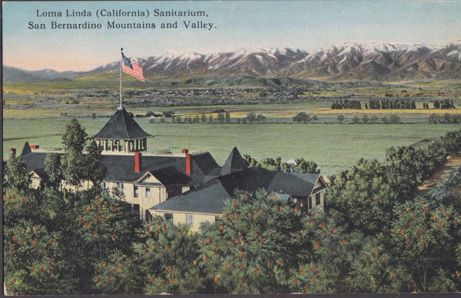 Loma Linda Sanitarium Hospital & Laboratory CA postcard c 1915