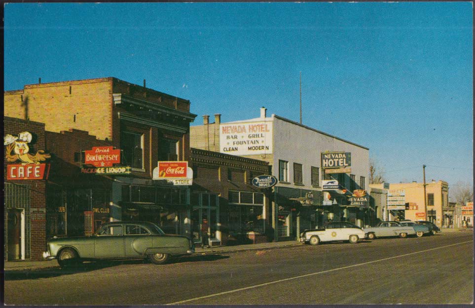 Nevada Hotel Coca-Cola Owl Club; Caf: Battle Mountain NV postcard 1950s ...