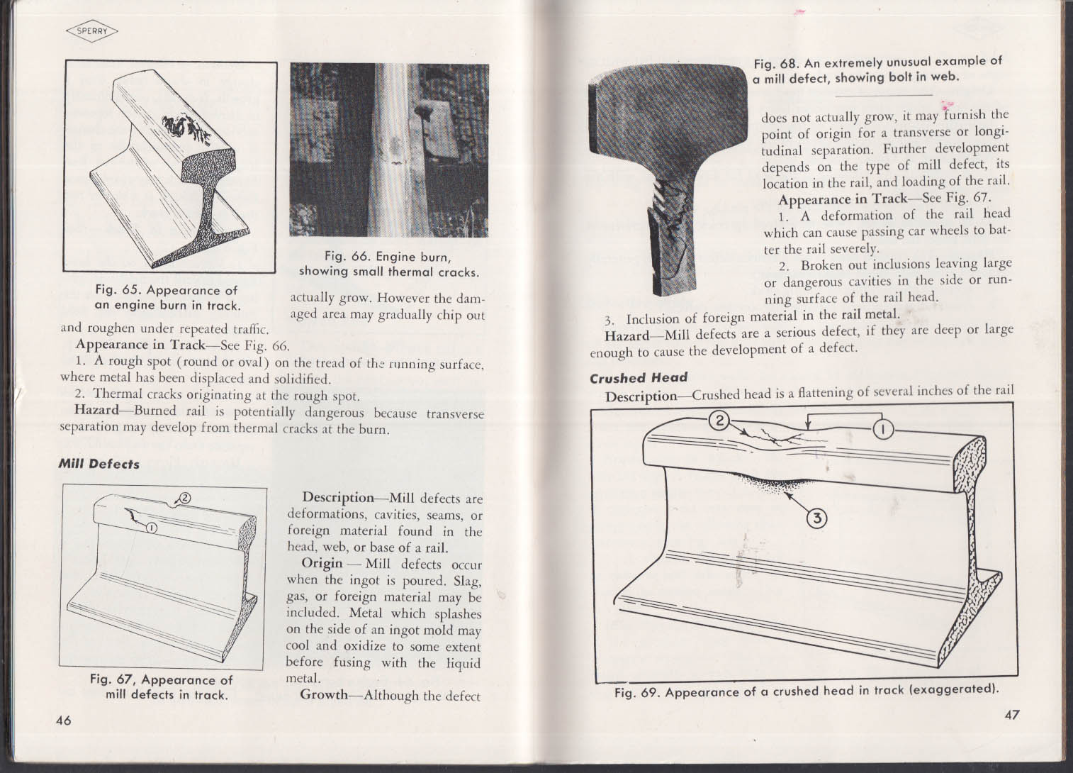 Sperry Railroad Rail Defect Manual 1949 Danbury CT