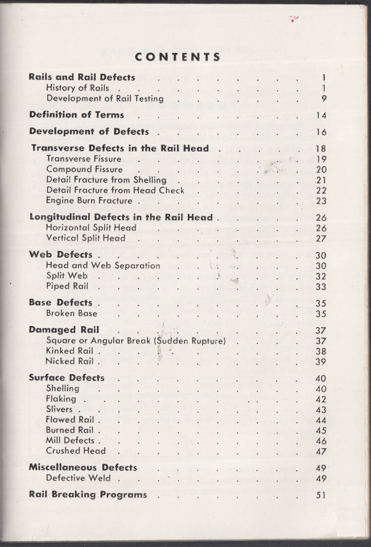 Sperry Railroad Rail Defect Manual 1949 Danbury CT