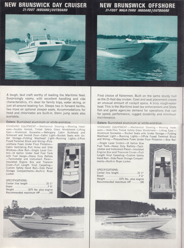 Maritime Cathedral Hull Boats sales folder with aluminum chip sample 1967