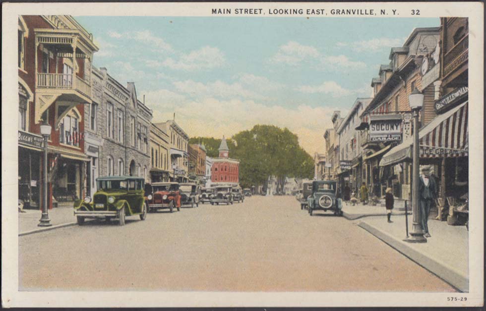 Granville Market Ice Cream Socony Garage Main St Granville NY postcard ...