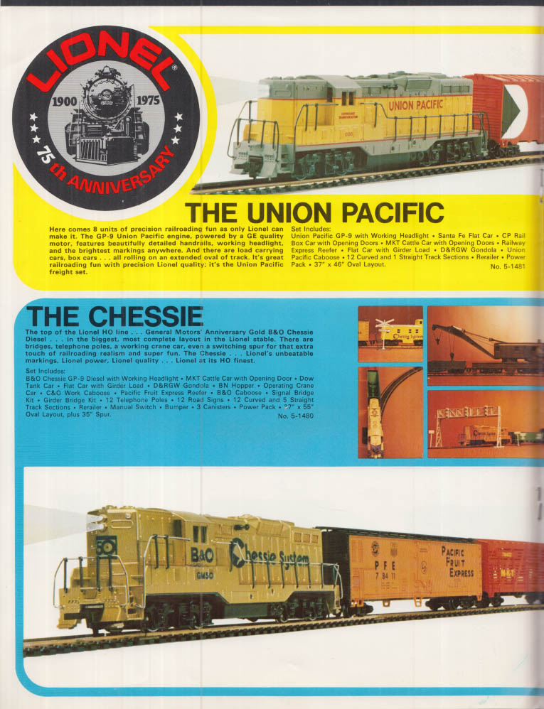 Lionel HO Electric Trains Catalog 1975 Freedom Train sets &c