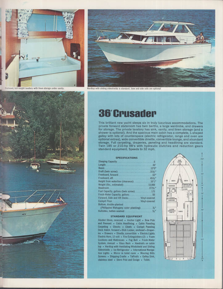 Chris Craft Cavalier Division Crusader Cabin Cruiser catalog 1966