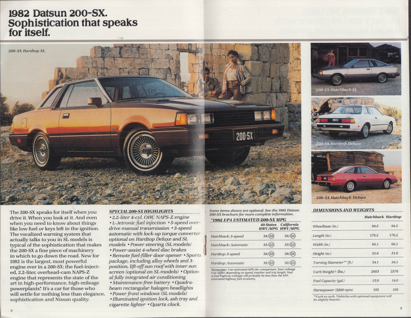 Datsun 1982 brochure 280-ZX Maxima 200-SX Stanza 310 210 pickup trucks