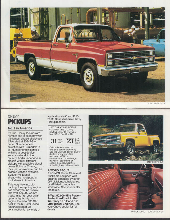 1983 Chevrolet Truck brochure El Camino Scottsdale Stepside Pickup S-10 ...