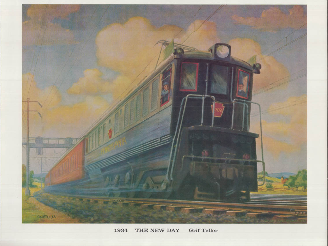 Pennsylvania Railroad 1959 color print The New Day P5a Loco by Grif ...