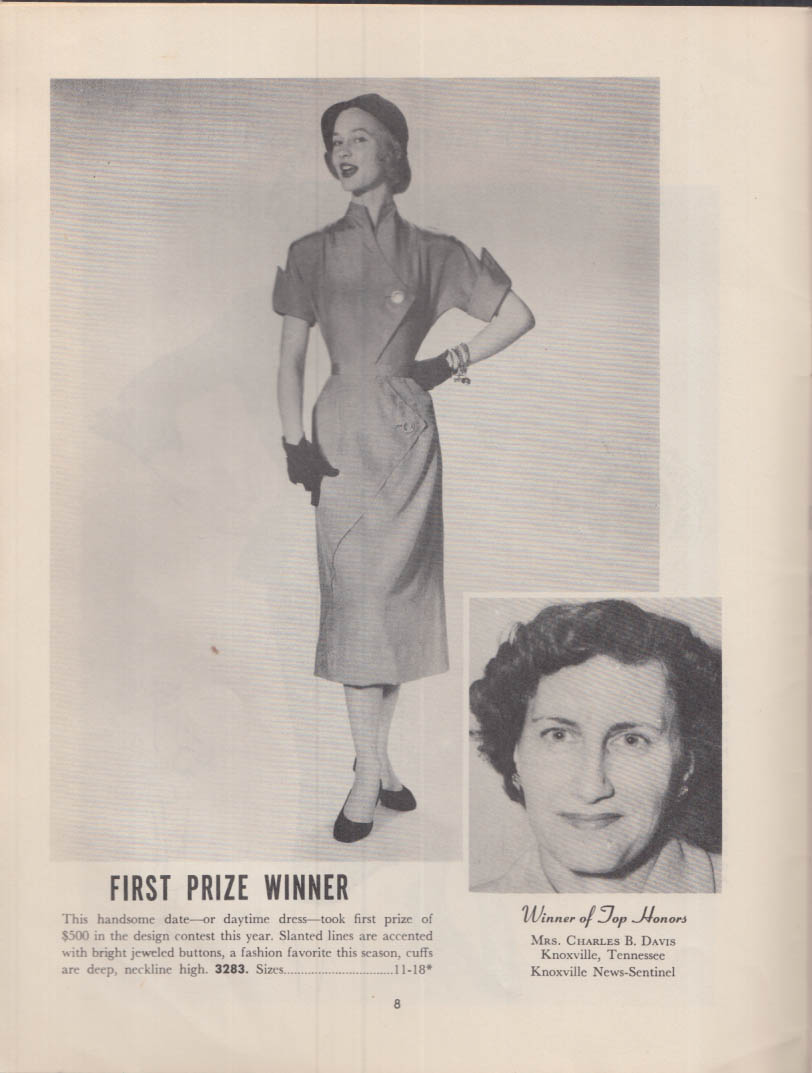 FASHION for Women who Sew Fall-Winter 1951 Dress Design Contest Winners &c