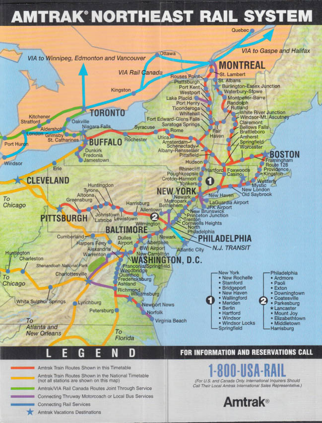 Amtrak Northeast Timetable Spring-Summer 1999