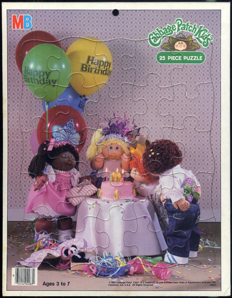 Cabbage Patch Kids Happy Birthday 25-piece cardboard tray puzzle 1984