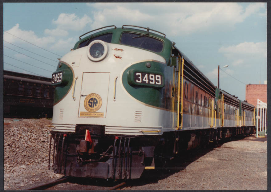 Southern RR EMD FP7A diesel locomotive #3499 + B-A units color photo 1987