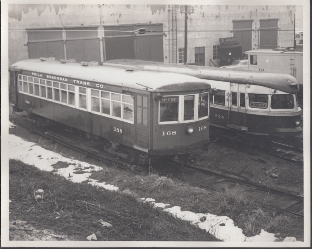 Philadelphia Suburban Transit Trolleys #168 & #204 Upper Darby Carbarn ...