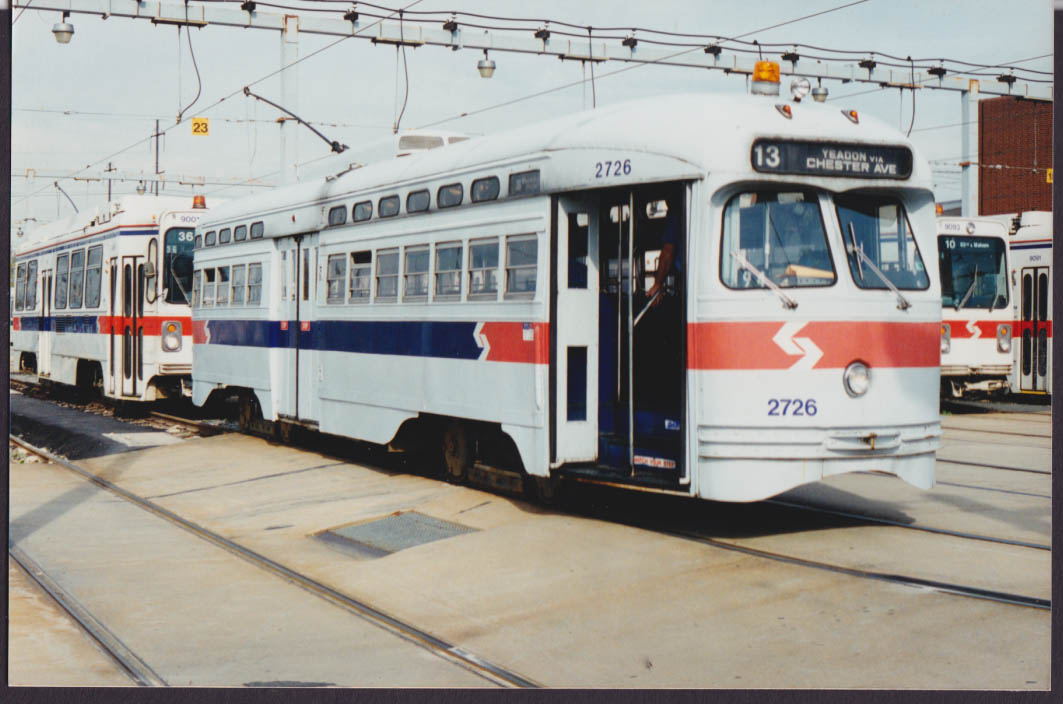 Philadelphia PCC streetcars #2726 + 1 color photo West Philadelphia 1994