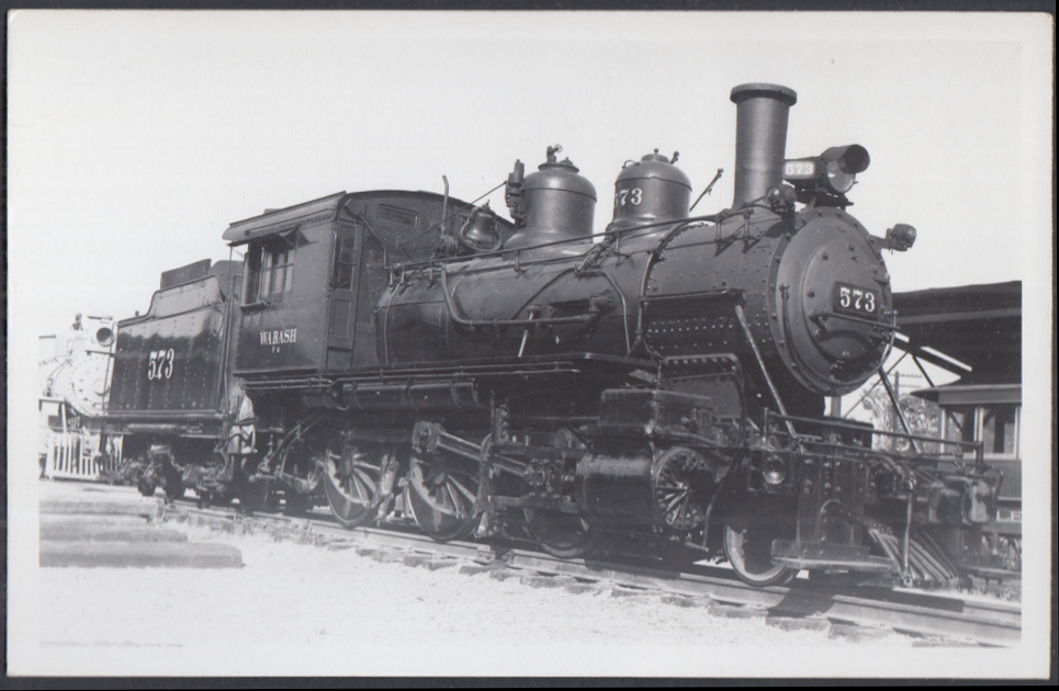 Wabash RR Rhode Island 2-6-0 steam locomotive #573 RPPC postcard