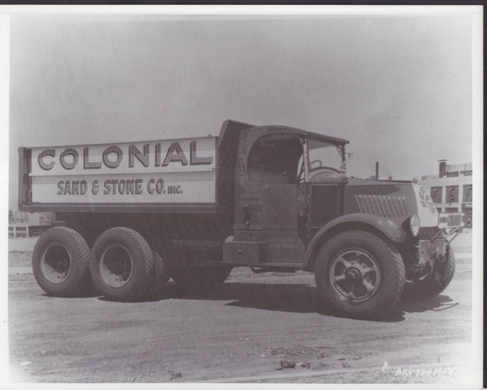 1920s Mack Dump Truck Colonial Sand & Stone Port Washington NY photo