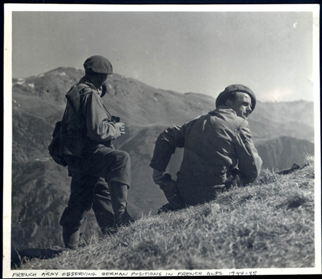 French Army lookouts observe German Positions in French Alps photo 1944 ...