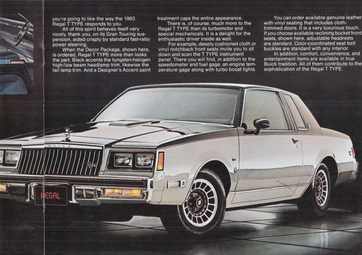 1983 Buick T-Type brochure Riviera Regal Skylark Skyhawk Century